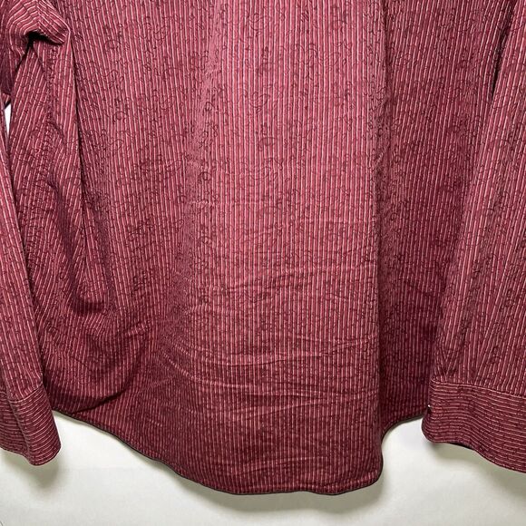 Tommy Bahama Jeans Button Up Shirt Men Size Large Red Striped Long Sleeve Pocket - Picture 11 of 11